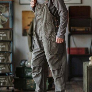 Overalls in dark olive by Madepants